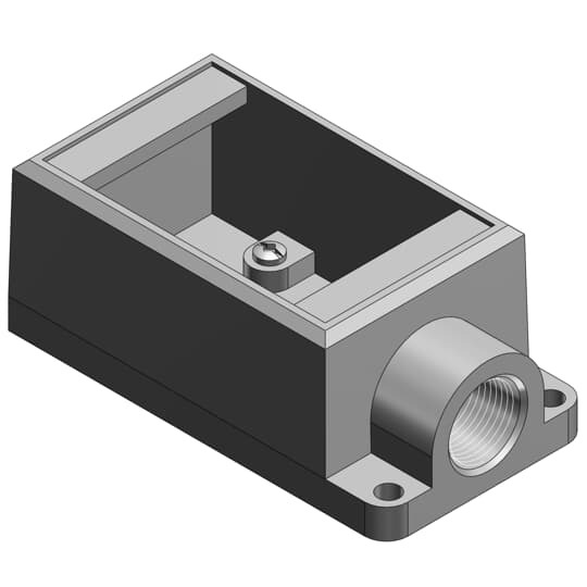FS2-TB T&B Type FS Dead End Shallow Style Cast Device Box, Iron Alloy, 1 Gangs, 1 Outlets, 1 Knockouts, 2-3/4 in W x 2 in D x 4-9/32 in H