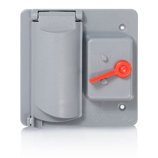 WP2SG-GY Outlet Box Cover, 4.84 in L x 4.84 in W x 1.81 in D, Weatherproof Cover, Aluminum