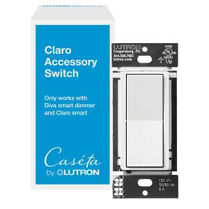 DVRF-AS-WH Claro Smart Accessory Switch for Diva Smart Dimmer Switch/Claro Smart Switch, Multi-Location On/Off, White