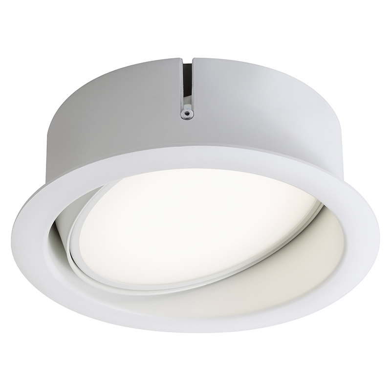 L4RA10827WVA Luminaires Lightolier Lytecaster 4 in Aperture Adjustable Round Version A Light Engine and Trim With White Flange, 120/277 V AC, Galvanized Steel Housing