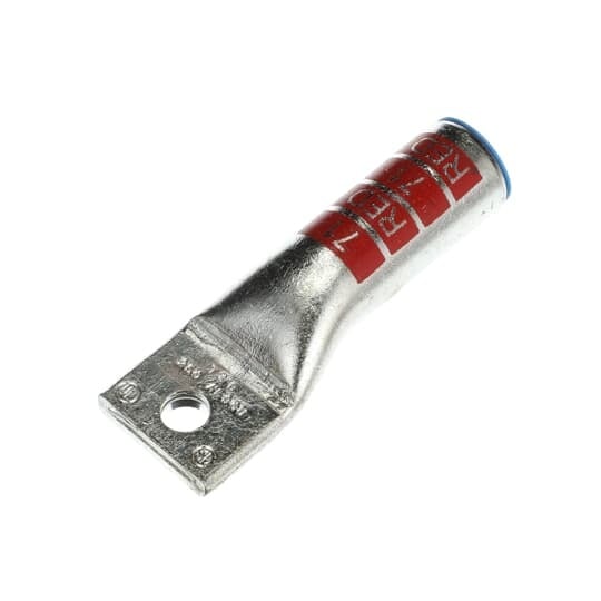 60154 Color-Keyed 1-Hole Non-Insulated Compression Lug, 250 kcmil Aluminum/Copper Conductor, Die Code: 71, 3/8 in Stud, Aluminum