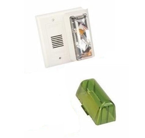 6536G-G5 CFA Horn/Strobe, 24 V AC/DC, Xenon Lamp, 92 dB at 1 m Sound, Surface Mount, Green Lens