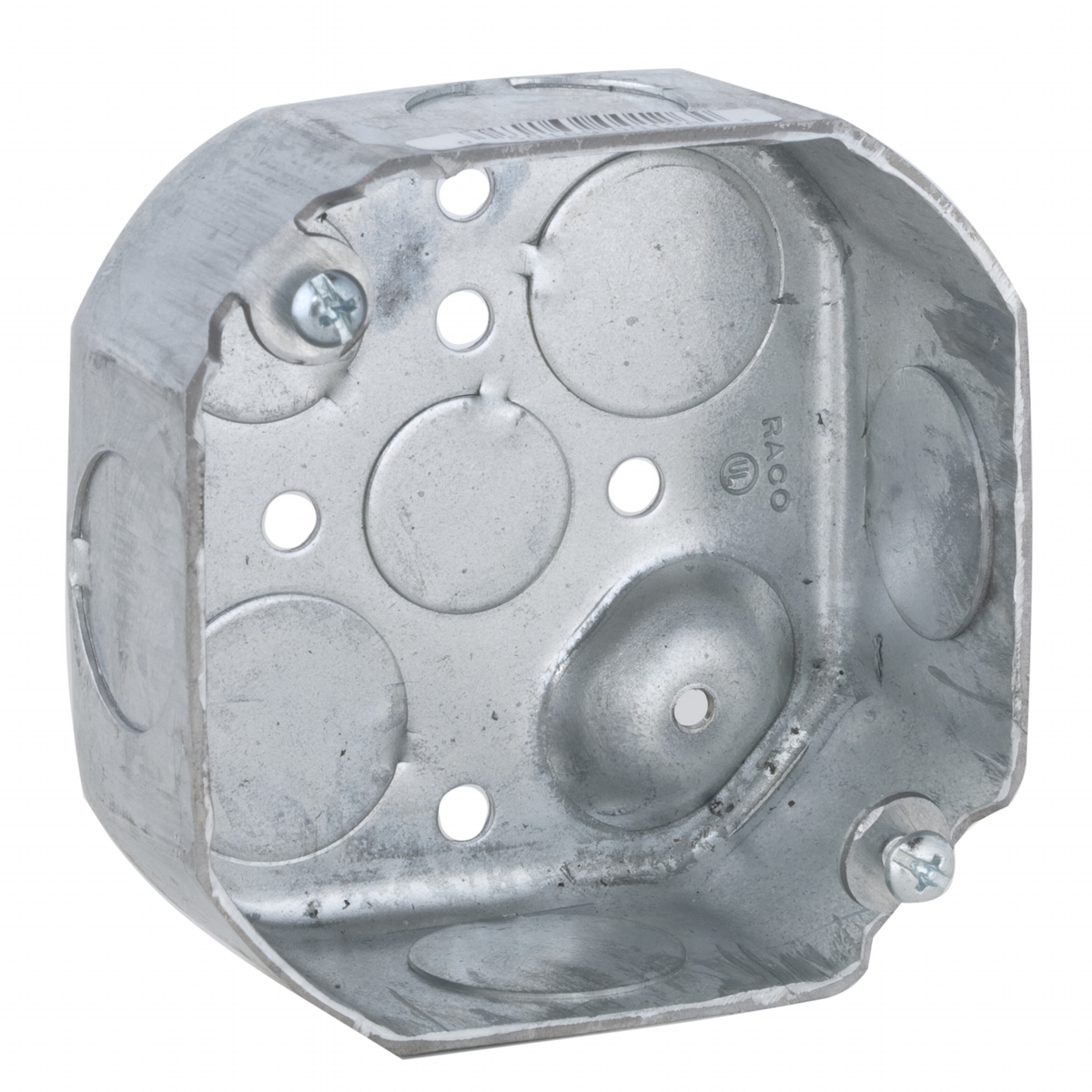 126 Octagon Box, Steel, 15.5 cu-in, 8 Knockouts