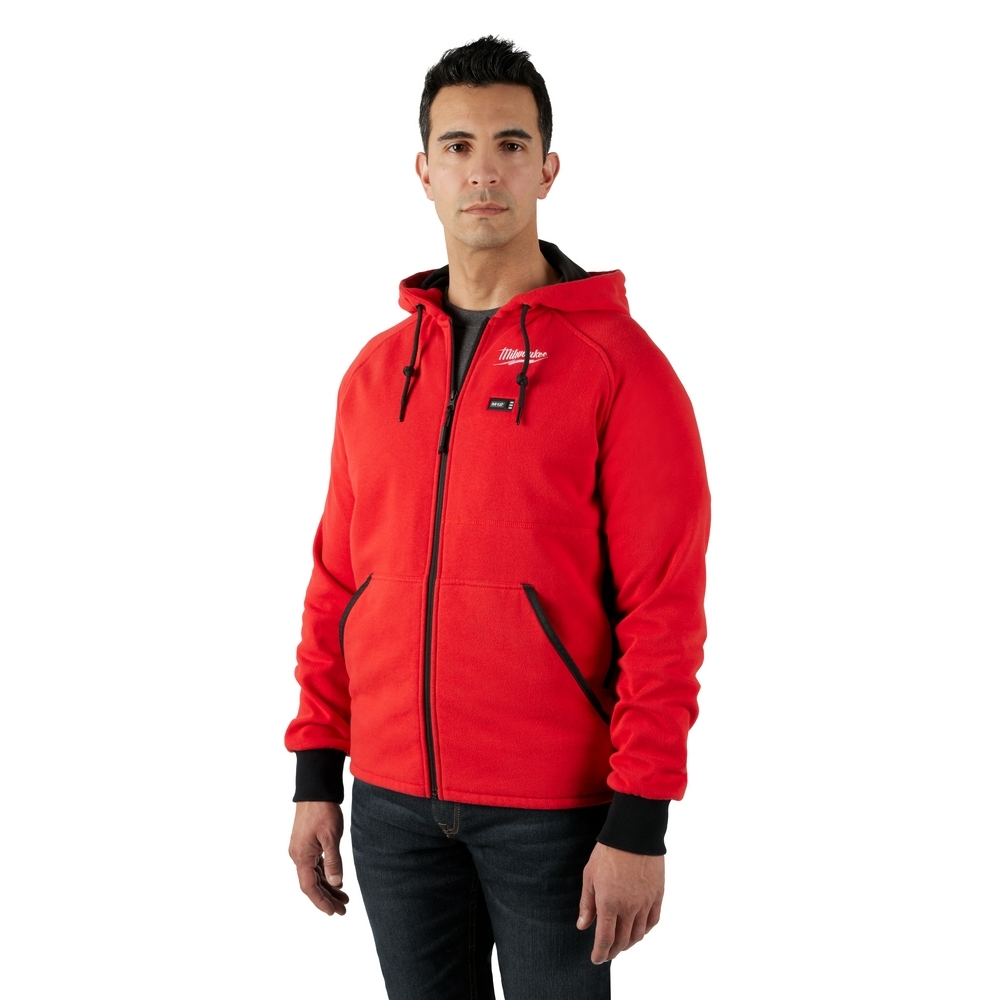 306R-20M 306 Heated Hoodie, Red, Cotton/Polyester, 38 to 40 in Chest