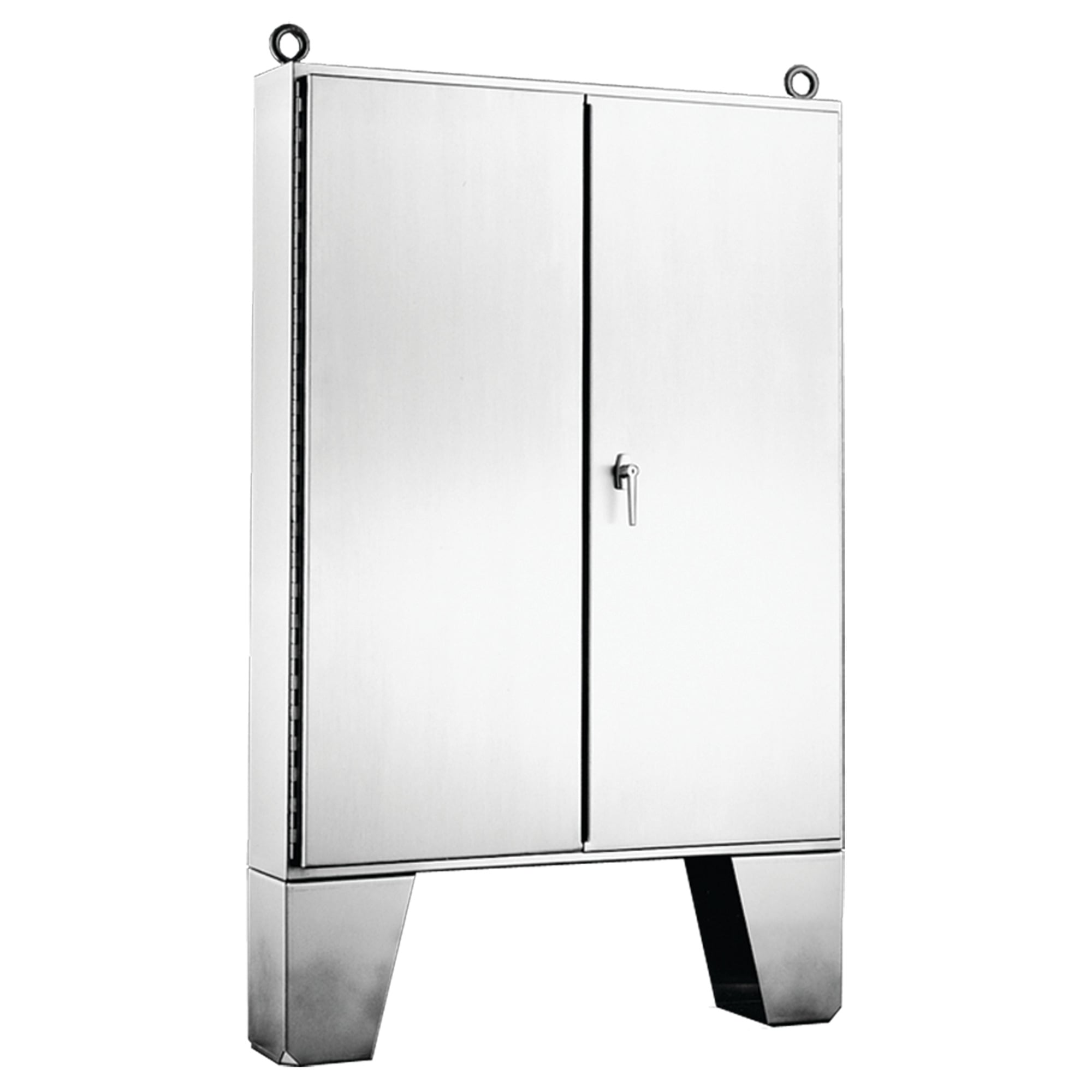 A604820SSLP A12S 2-Door Enclosure With Floor Stand, 60.06 in L x 48.06 in W x 20.06 in D, NEMA 12/IP55 NEMA Rating, 304 Stainless Steel