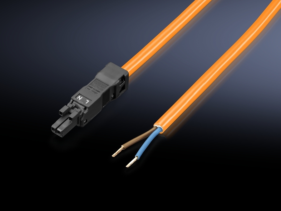 2500420 In-Feed Connection Cable, For Use With LED System Light, 100 to 240 V AC, 1-Phase, 50/60 Hz, 2-Pole, Orange
