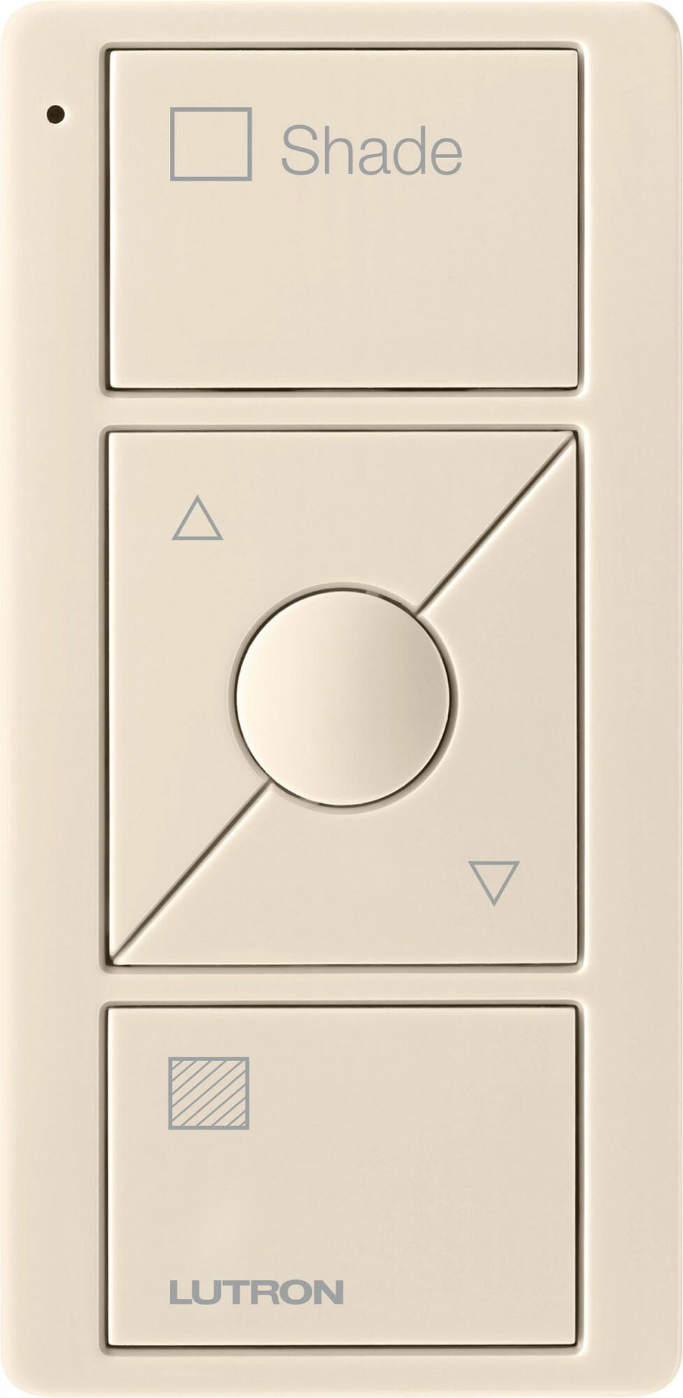 PJ2-3BRL-GLA-S02 Original 3-Button Pico Smart Remote with Raise/Lower and Preset with Shade Icons and Shade Text, Light Almond