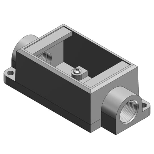 FSC2-TB T&B Type FSC Feed-Through Shallow Style Cast Device Box, Iron Alloy, 1 Gangs
