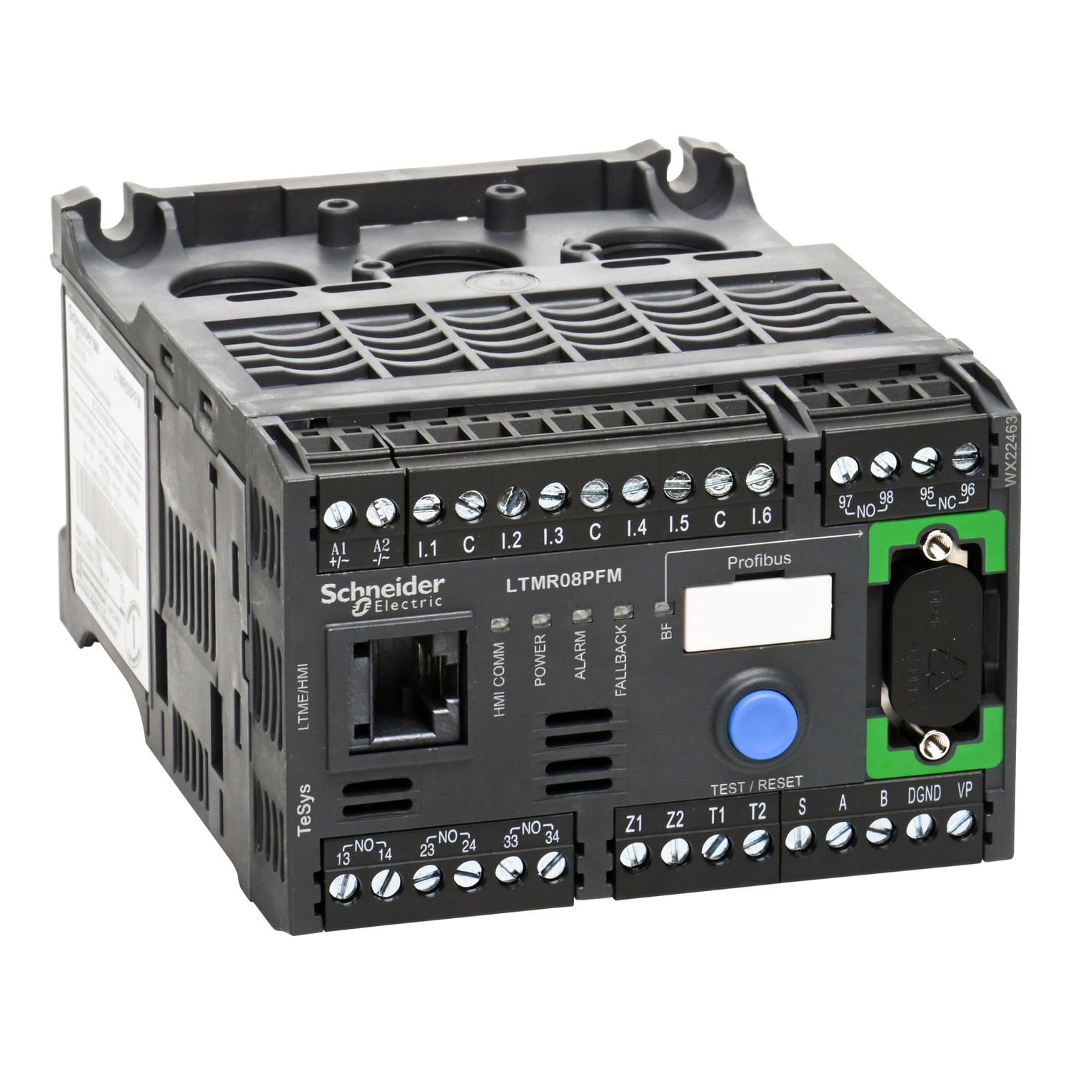 LTMR08PFM TeSys LTMR Motor Controller With Profibus DP Communication Port, 3.1 mA at 100 V AC, 7.5 mA at 240 V AC, 5 A at 250 VAC/5 A at 30 VDC