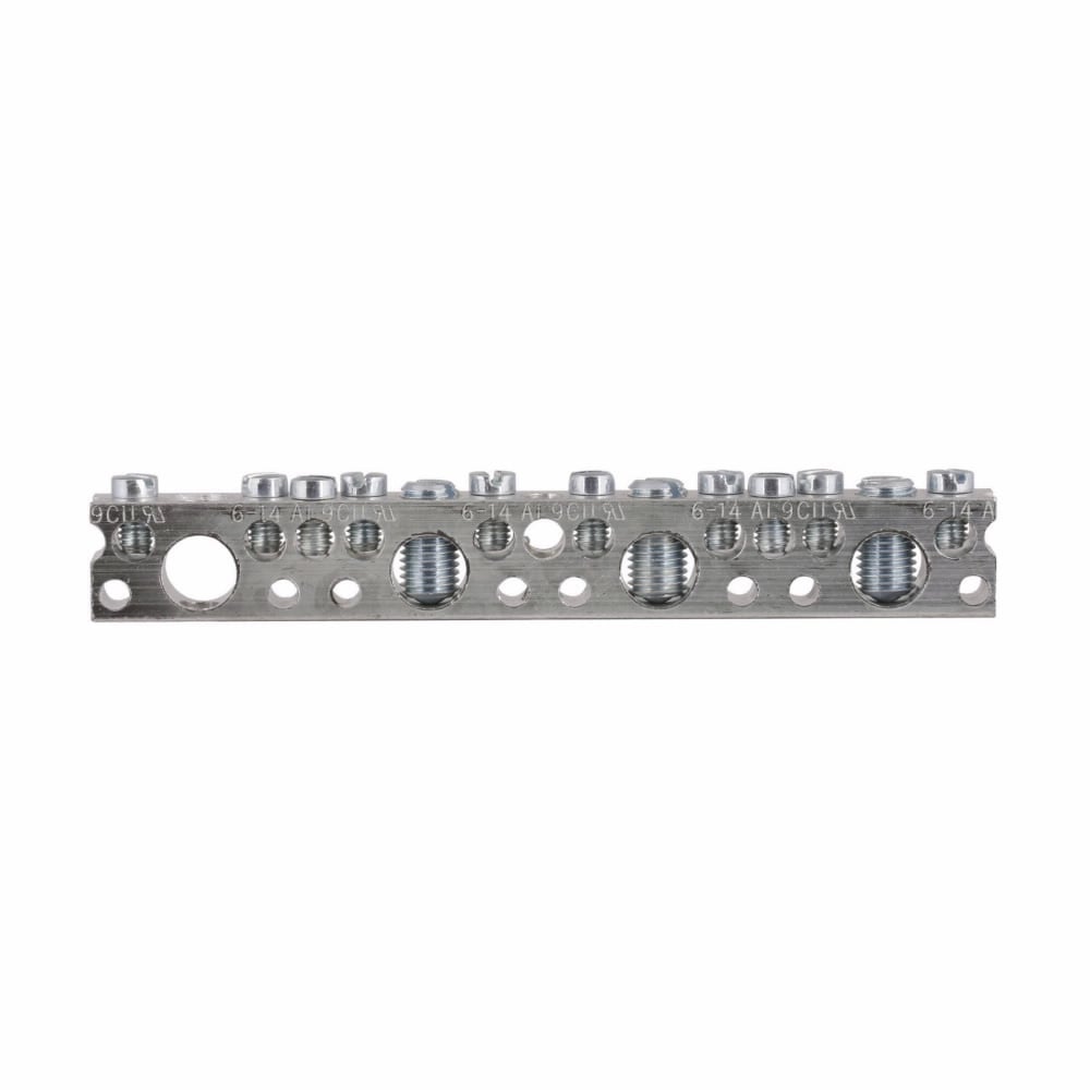 GBK13 Ground Bar Kit, 4.61 in L, 14 to 6 AWG, 14 to 12 AWG Aluminum/Copper Conductor, 13 Terminals, For Use With Type CH/BR 3/4 in Loadcenter and Circuit Breaker