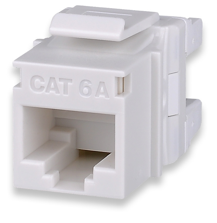 Cat 6A MT-Series Unscreened Keystone Jack, White
