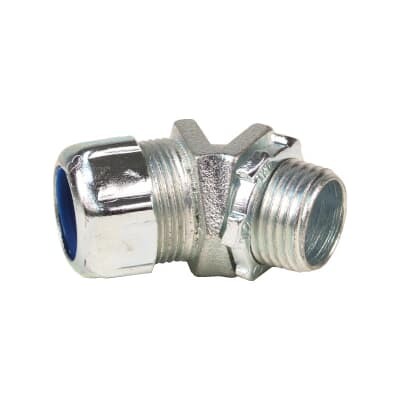 5248 T&B Non-Insulated Conduit Connector, 2-1/2 in Trade, 45 deg, Malleable Iron, Chromate Coated/Electro-Zinc Plated