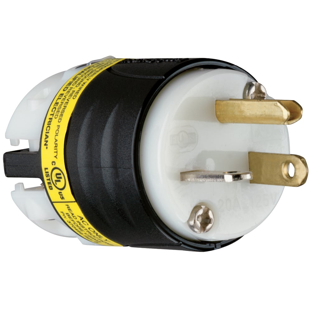 PS5366XGCM 20 Amp, 125V EHU GCM Plug, Black and White