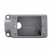 FSLA1 Condulet 1-Entry Back Feed Shallow Device Box With Mounting Lug And Ground Screw, 1/2 in Trade, 1 Gang, Feraloy Iron Alloy, Aluminum Acrylic Painted/Electro-Galvanized