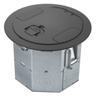 Hubbell Wiring Device Kellems, Floor and Wall Boxes, Round AFB Box, 4-Gang, 6.5" Depth, Black Cover