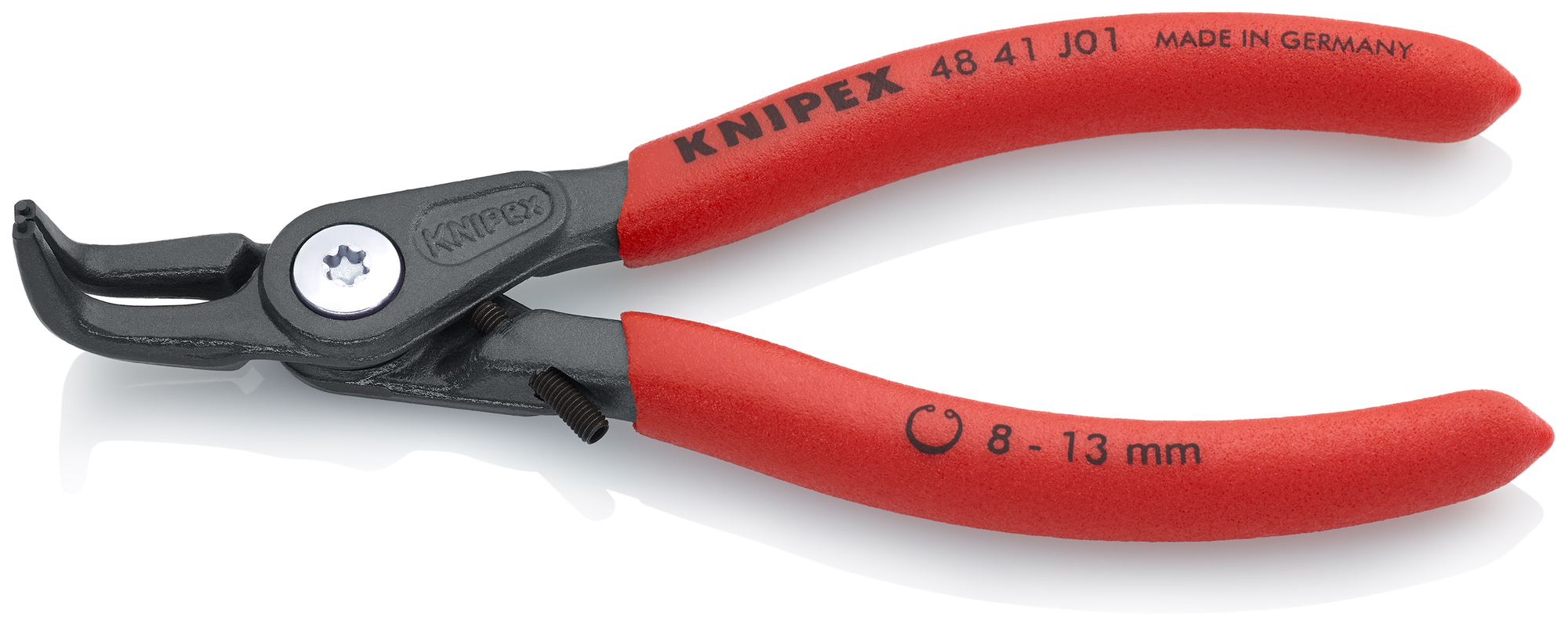 Internal 90° Angled Precision Snap Ring Pliers-Limiter, 5 1/4 in., Non-slip plastic, 1/32 in. Tips