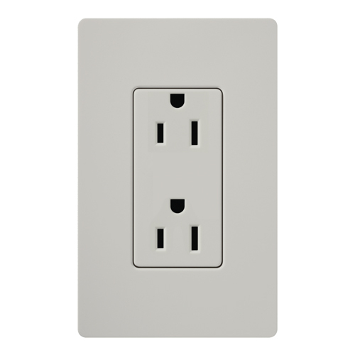 SCR-15-PD Claro Duplex Receptacle, Decorator-Style Outlet, 15 Amp, Satin, Palladium