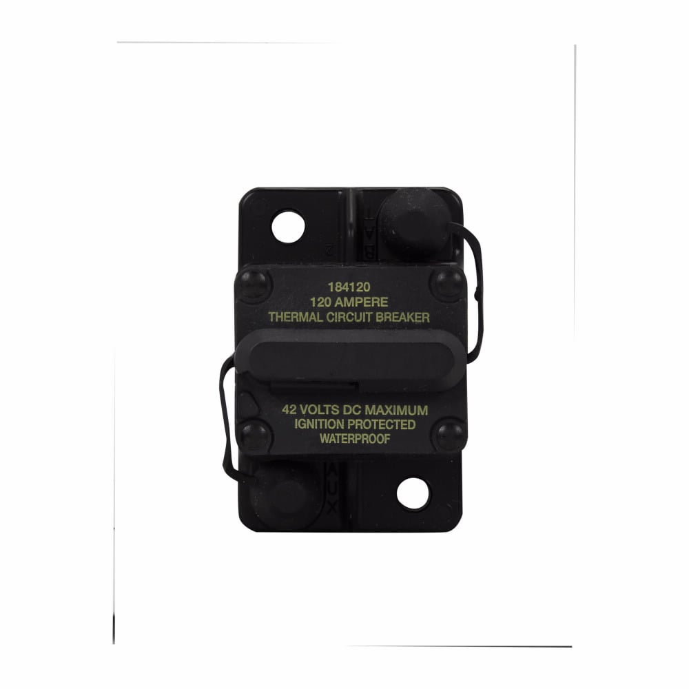 CB181F-80 Type I High Amp Waterproof Automotive Circuit Breaker With SEMS Nuts, 30 V DC, 80 A, 3 kAIC Interrupt, Surface Mount, Threaded Stud Terminal