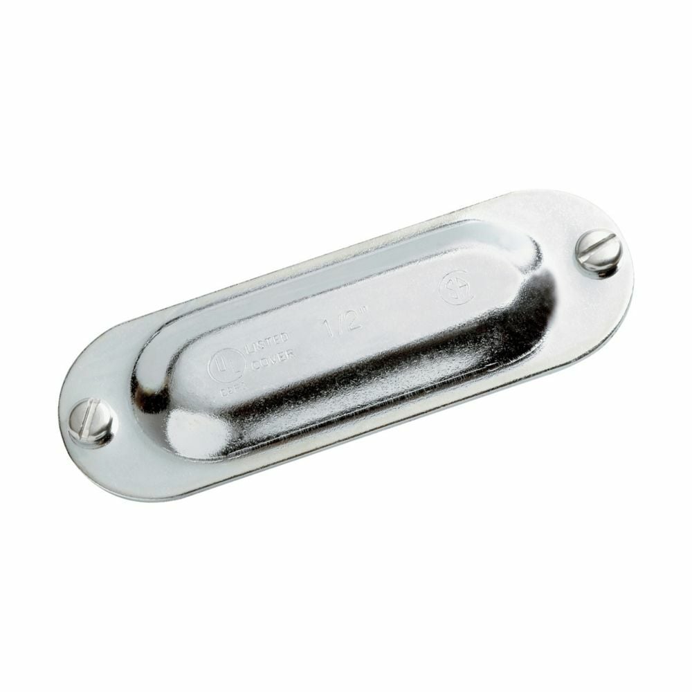 K200S Condulet Form 5 Cover, 2 in Hub, For Use With Conduit Outlet Bodies, Sheet Steel, Electro-Galvanized/Aluminum Acrylic Painted
