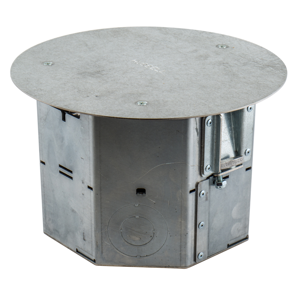 RAFB4BASE RAFB4 Deep Set-In Floor Box, Steel, 150 cu-in Capacity, 4 Gangs, (9) Knockouts, 7.33 in L x 8.05 in W x 6.41 in H