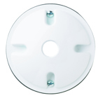 Weatherproof 4 Inch Round Outdoor Cluster Cover, Blank 1 Hole 1/2 With Gasket and Screws, White