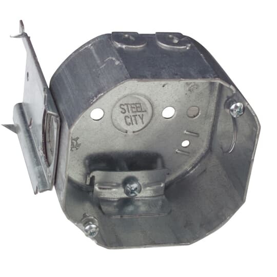 54171-NL Steel City Drawn Style Ceiling Box, Steel, 22.5 cu-in Capacity, 1 Outlets, 2 Knockouts, 2-1/8 in D