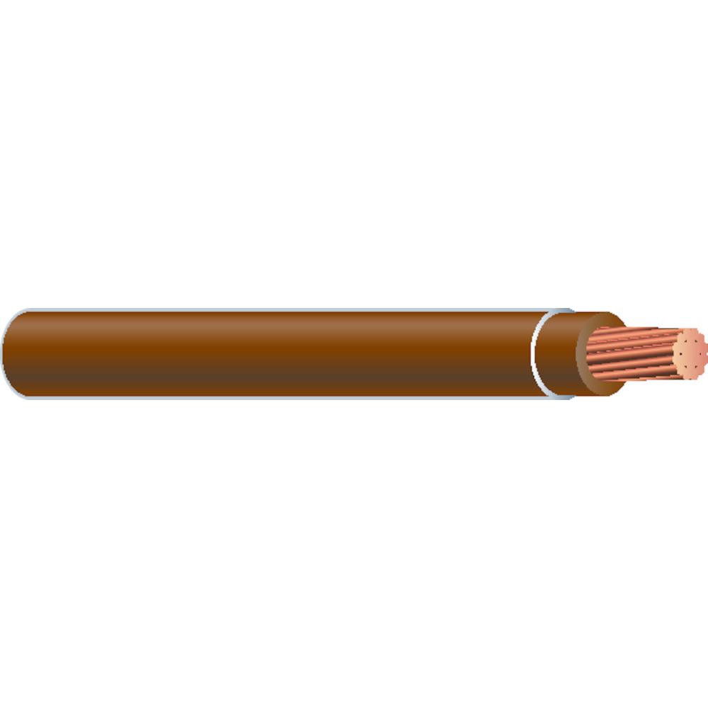 58022305 THHN Wire, 10 AWG, Copper Conductor, 19 Stranded, Brown, 1250 ft CoilPak
