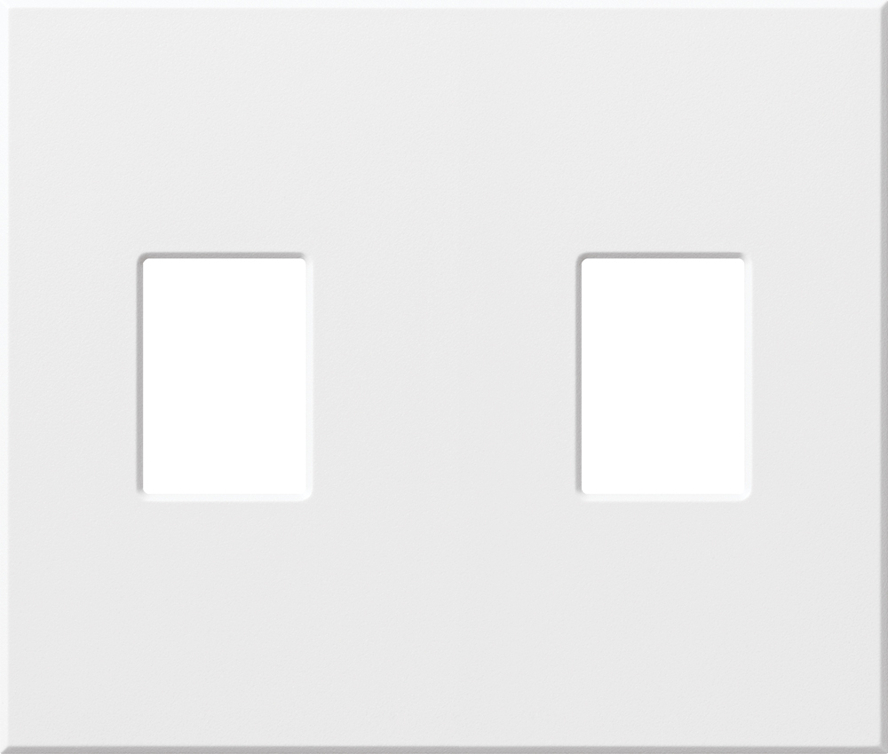 NT-SS-FB-GR Nova T Wall Plate Kit for Small Nova T/Nova Control, 2 Gang, Fins Broken, Matte, Gray