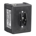 Switches and Lighting Controls, Industrial Grade, Toggle Switches, Motor Disconnects, Double Pole, 30A 600V AC, Back and Side Wired, Black, In NEMA 1 Non Metallic Enclosure