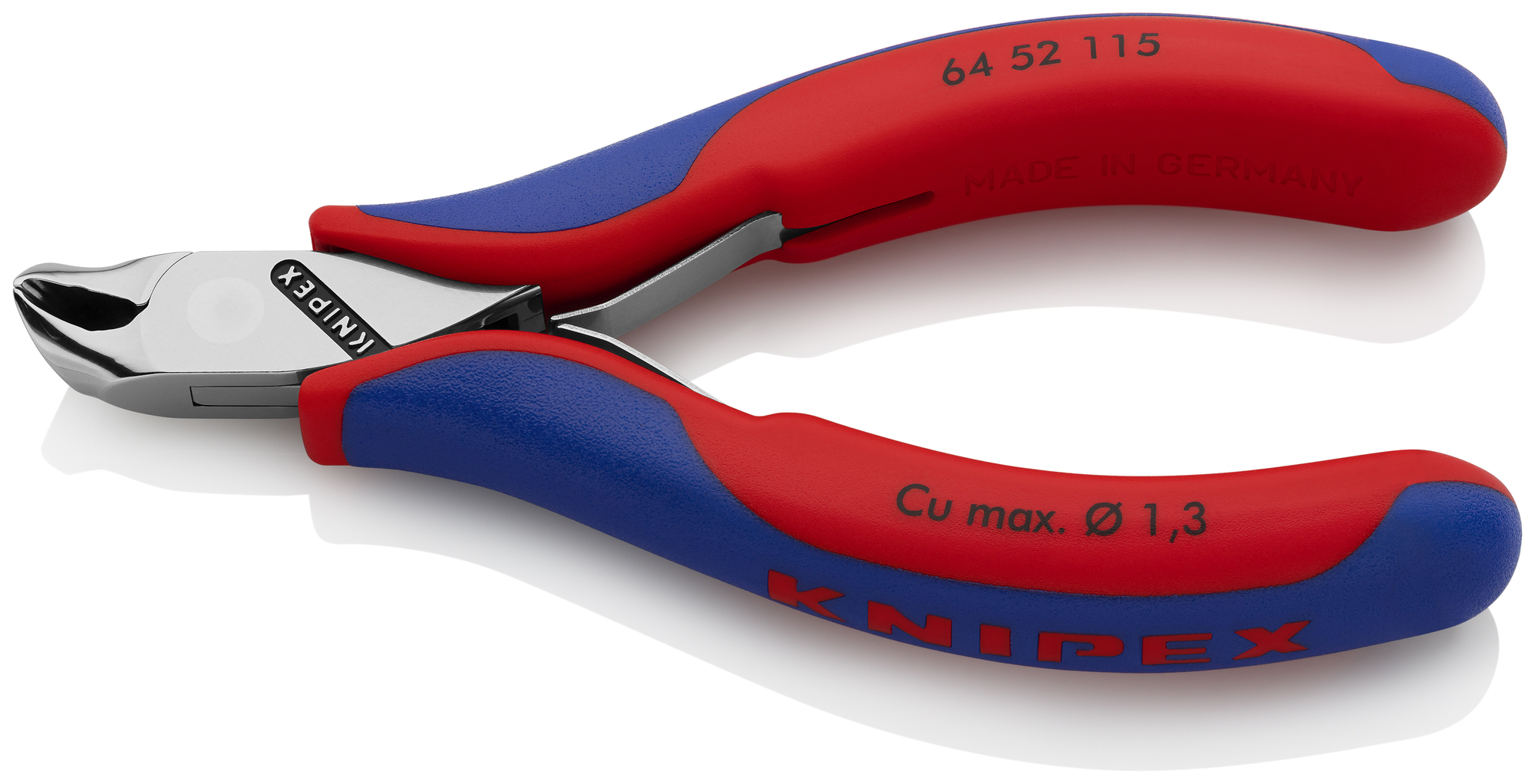Electronics End Cutting Nippers, 4 1/2 in., Multi-Component, Polished, Flush Cut, End Cutter Head, Up to 3/64 in. Soft Wire