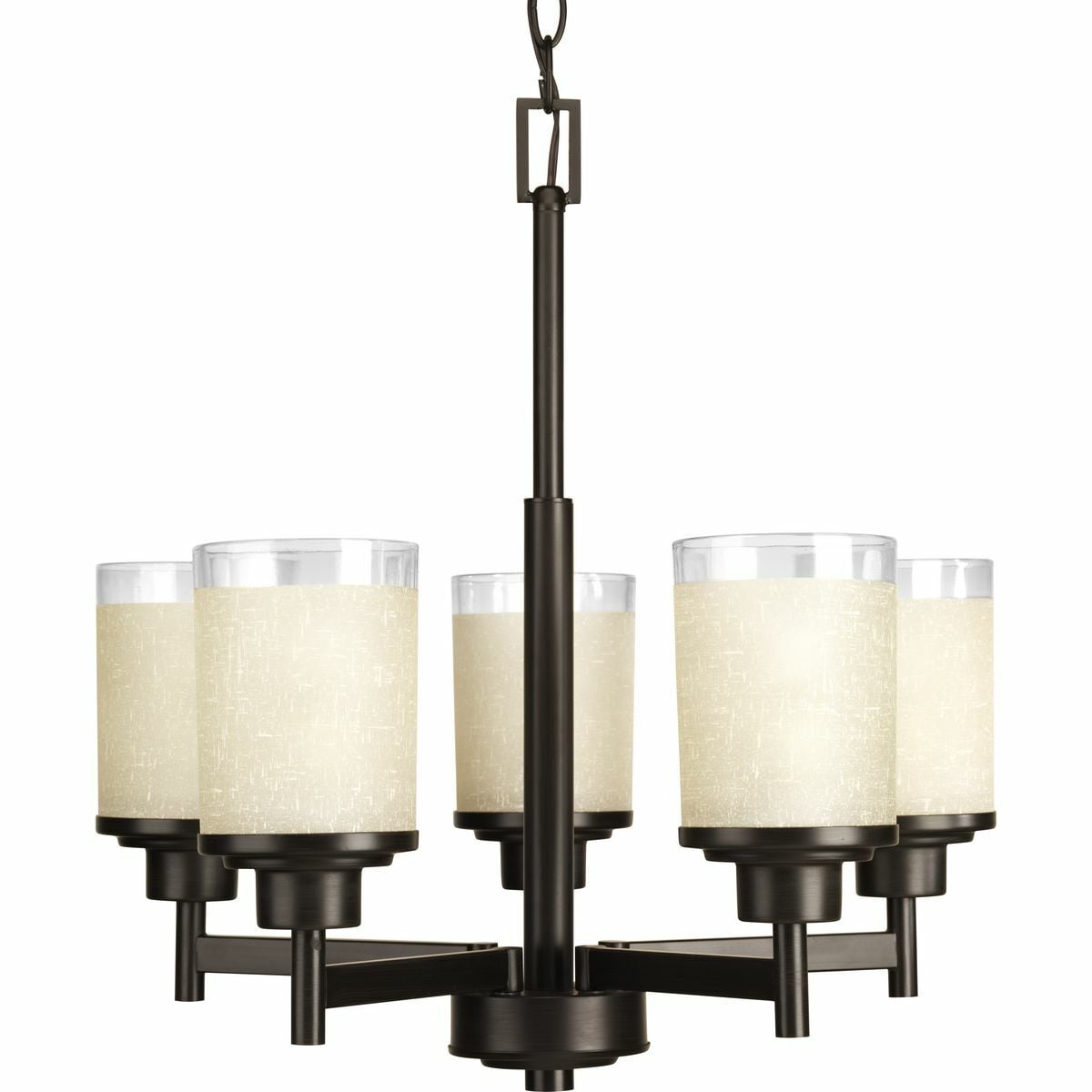 P4459-20 Alexa Farmhouse/Transitional/Mid-Century/Modern Chandelier, (5) A19 Lamp, 120 V AC, Antique Bronze/Painted Housing