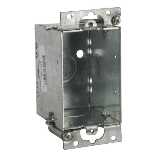 53-OWE Steel City Gangable Switch Box, Steel, 14 cu-in Capacity, 1 Gang, 1 Outlet, 8 Knockouts, 2 in W x 2-3/4 in D x 3 in H