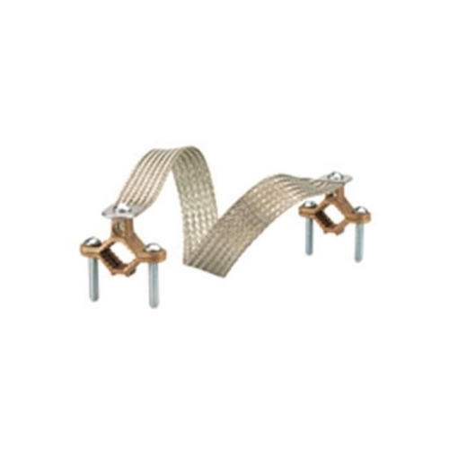 Copper clamps with 18" tinned copper braid.  Braid equivalent to 4 GA,- 4" movement