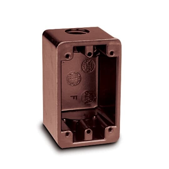 FSC-34 Carlon Non-Metallic Weatherproof Outlet Box, 16 cu-in Capacity, 1 Gangs, 2 Outlets, 1 Knockouts, 4-7/16 in L x 1-25/32 in W x 2-9/16 in D
