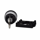 Eaton M22 Modular Two Position Key-Operated Selector Switch, 22.5 mm, Maintained, Key removable left/ right, Non-illuminated, Bezel: Silver, Button: Black, MS2, IP66, NEMA 4X, 13, Two-Position, 100,000 Operations