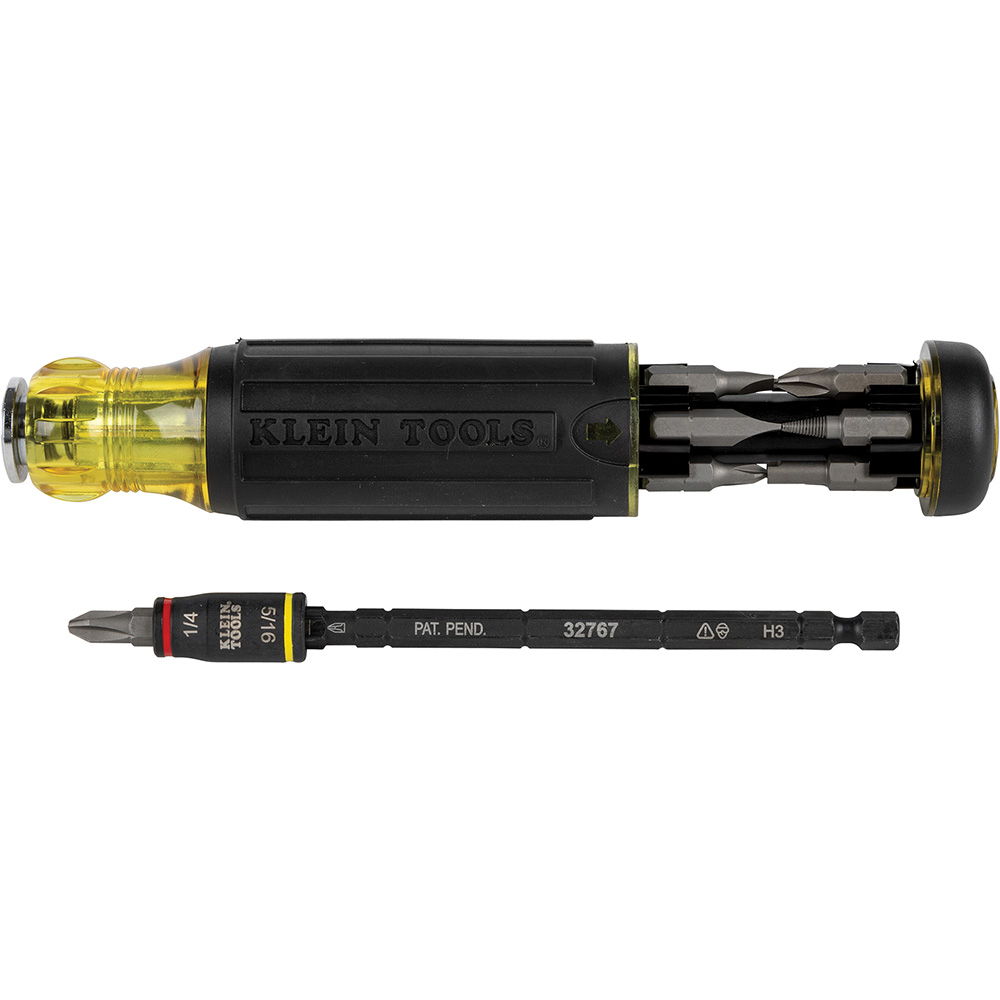 32304 Impact Screwdriver, Phillips/Slotted/Square/Torx Point, 9.73 in OAL, Plastic Handle