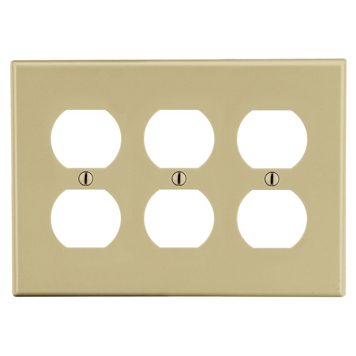 P83I Non-Metallic Standard Wall Plate, 3 Gangs, 6.5 in W x 4.63 in H, Polycarbonate Thermoplastic, Ivory