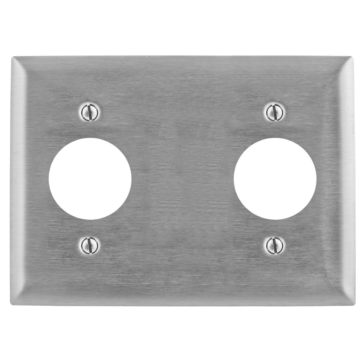 SS320 Standard Single Receptacle Wall Plate, 3 Gangs, 302/304 Stainless Steel, Metallic