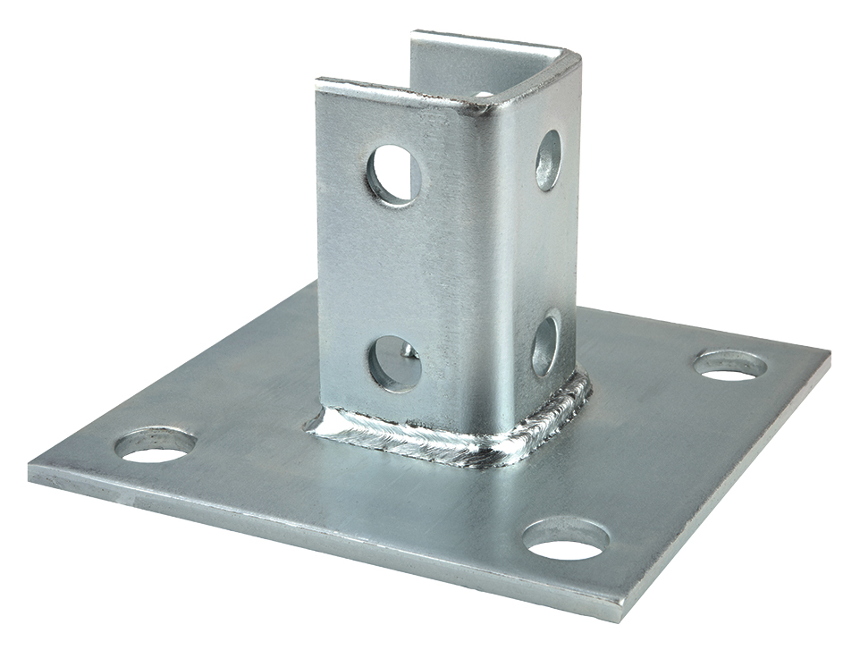 SPB1090 Single Channel Square Tall Clevis Base, 1 Channel, Cold Formed Steel