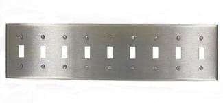 84049-40 Standard Size Traditional Wall Plate, 9 Gangs, 17.23 in W x 4.5 in H, 302 Stainless Steel