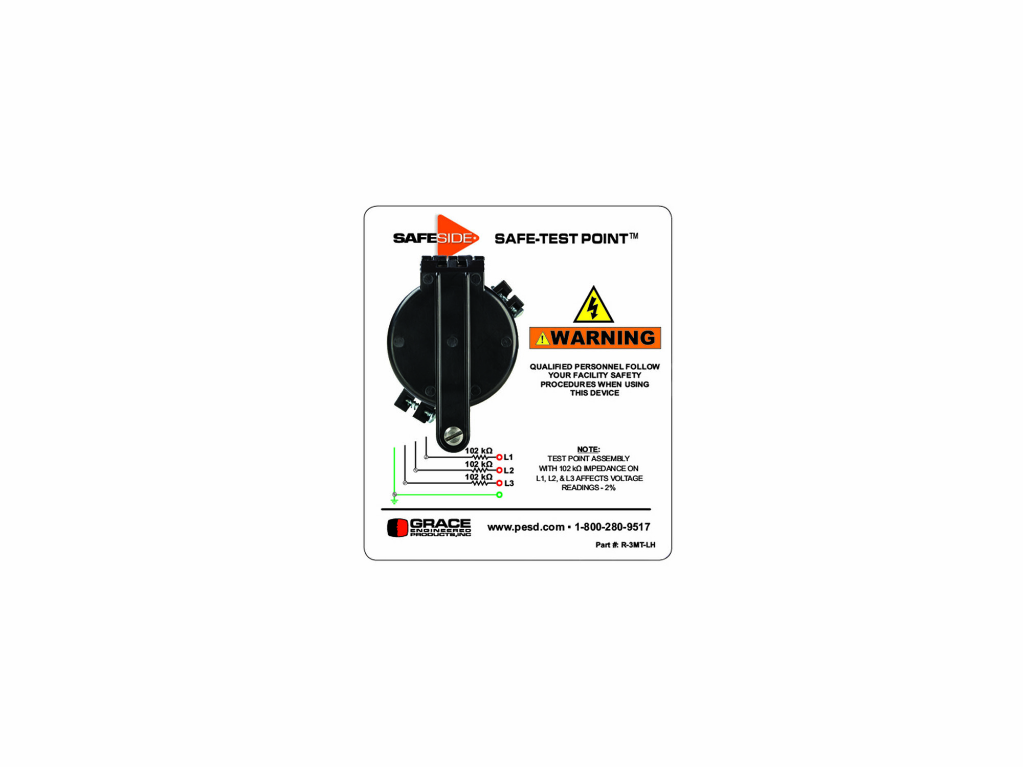 R-3MT-KIT-H R Series Safe Test Point, 6 W, 102 kOhm