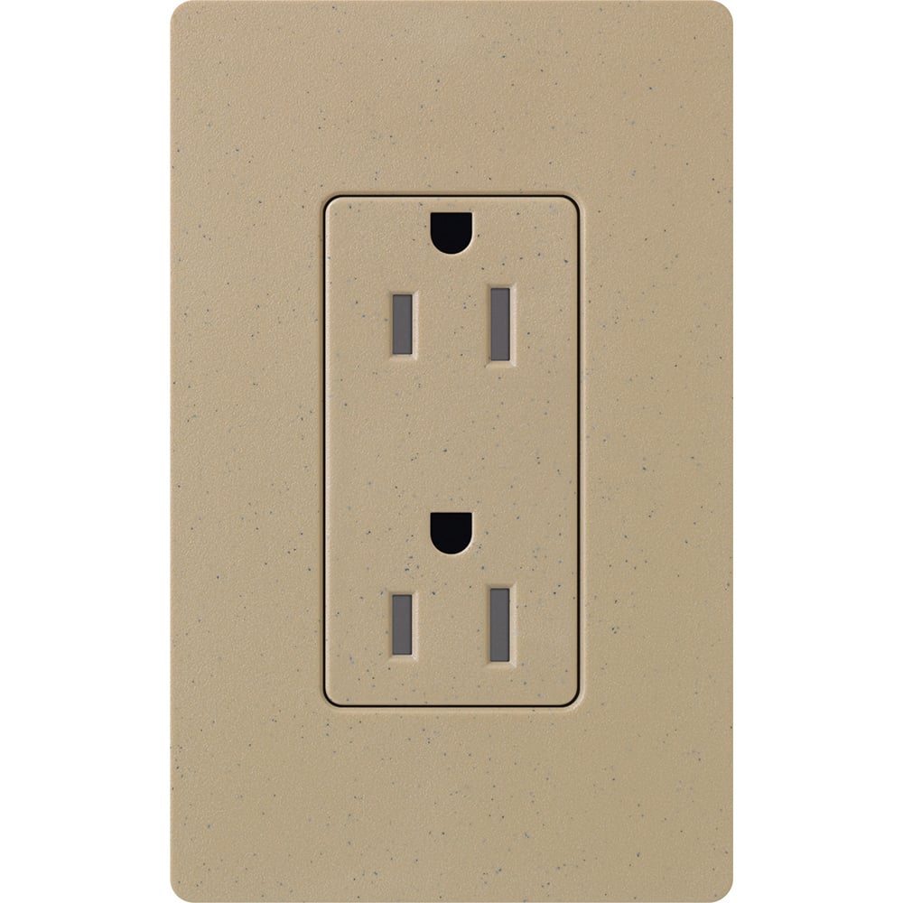 SCRS-15-TR-MS Duplex Tamper-Resistant Straight Blade Receptacle, 125 VAC, 15 A, Mocha Stone