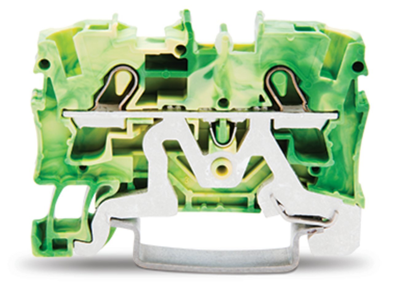 2004-1207 Operating Tool Ground Terminal Block, 20 to 10 AWG Wire, 1 Poles, DIN Rail Mount