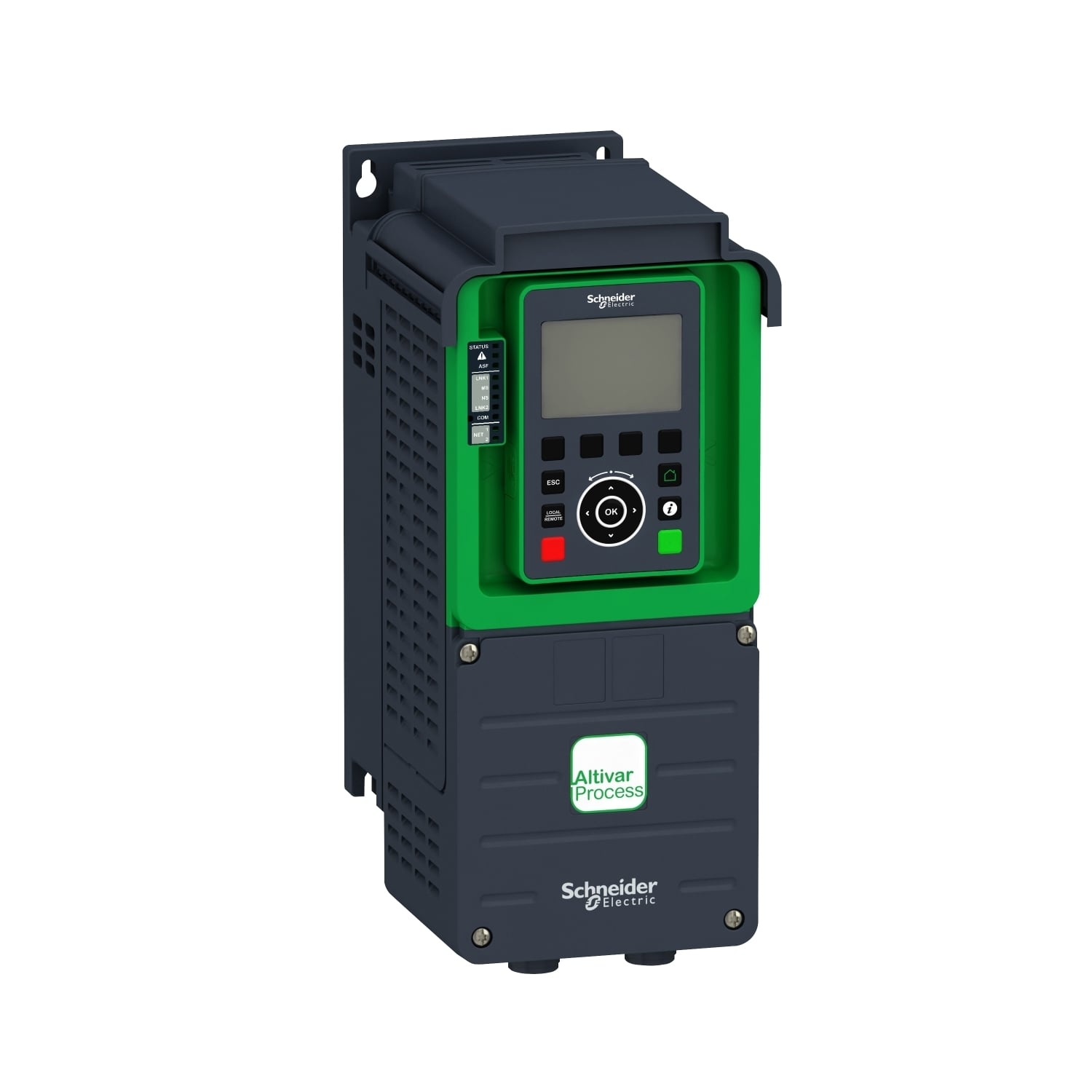 ATV930U15N4 Altivar 3-Phase Variable Speed Drive With Braking Unit, 400/480 V, 2.2 A Heavy Duty/4 A Normal Duty, 2 hp, 144 mm W x 206 mm D