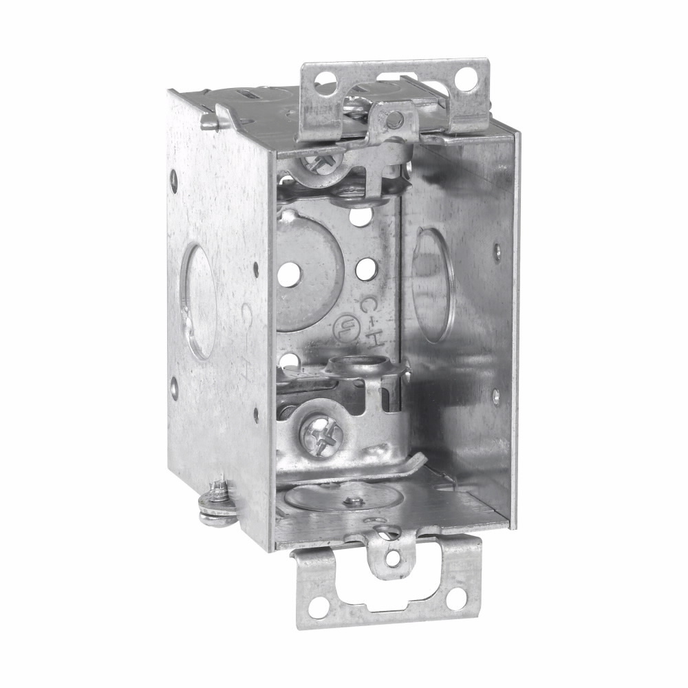 TP178 Thepitt Gangable Welded Switch Box, Steel, 12.5 cu-in Capacity, 1 Gang, 1 Knockout