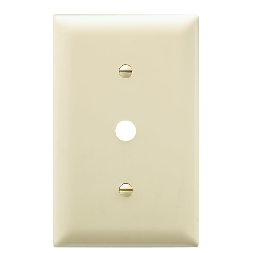 TP12-I TradeMaster TP Series Standard Vertical Phone Wallplate, 1 Gangs, 5 in L x 2-15/16 in W, Thermoplastic, Box Mount