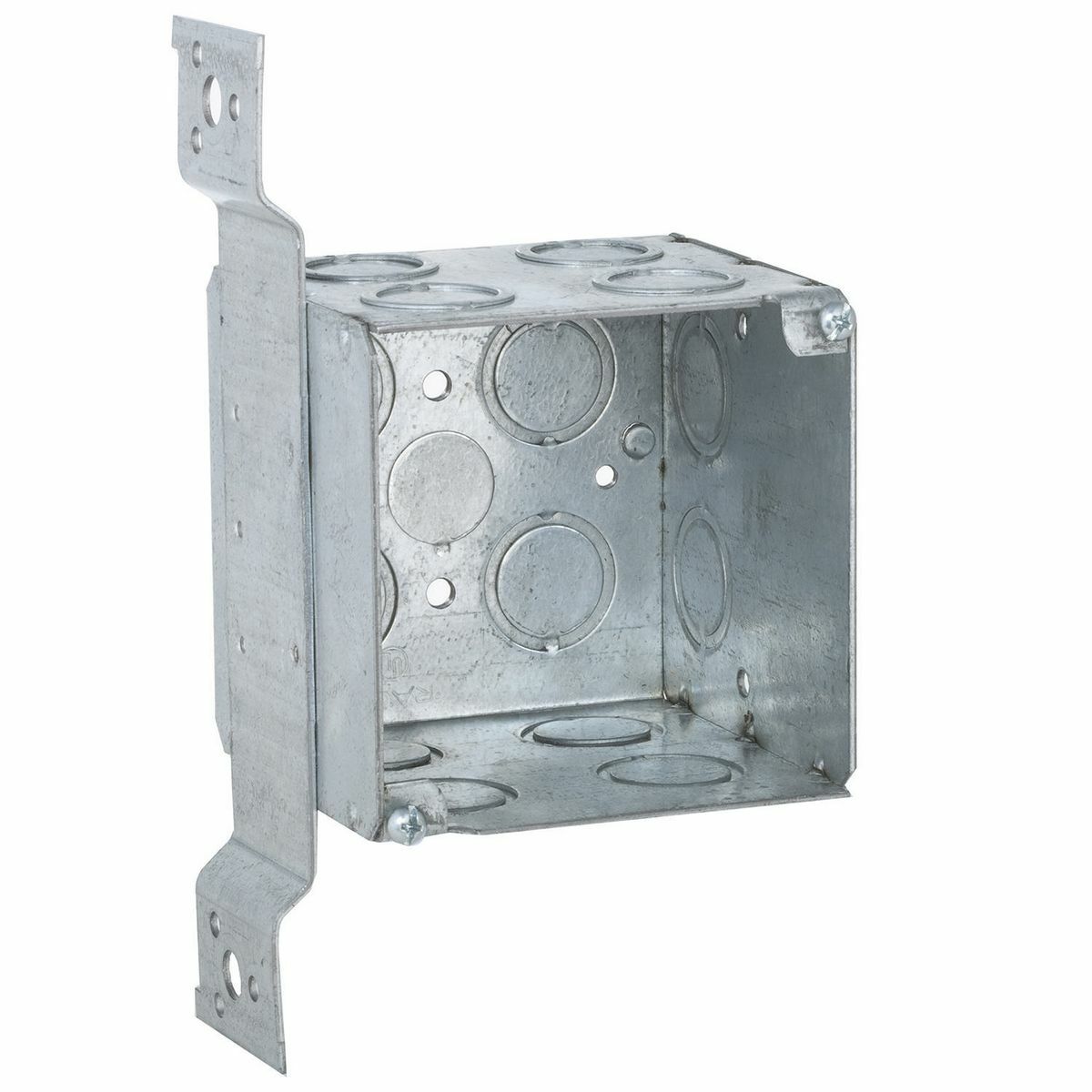 255 Large Capacity Square Box, Steel, 40.5 cu-in Capacity, (14) Knockouts, 3-3/4 in H x 3-3/4 in W x 3-1/2 in D