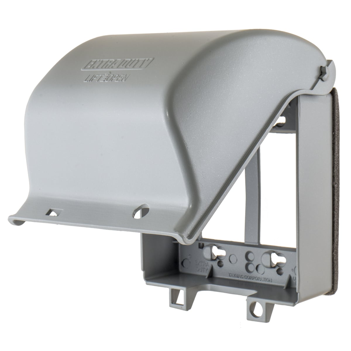 WP262E Non-Metallic Standard Weatherproof Hood Molded While-In-Use Cover, 6.12 in L x 5.1 in W x 3.35 in D, Cast Aluminum