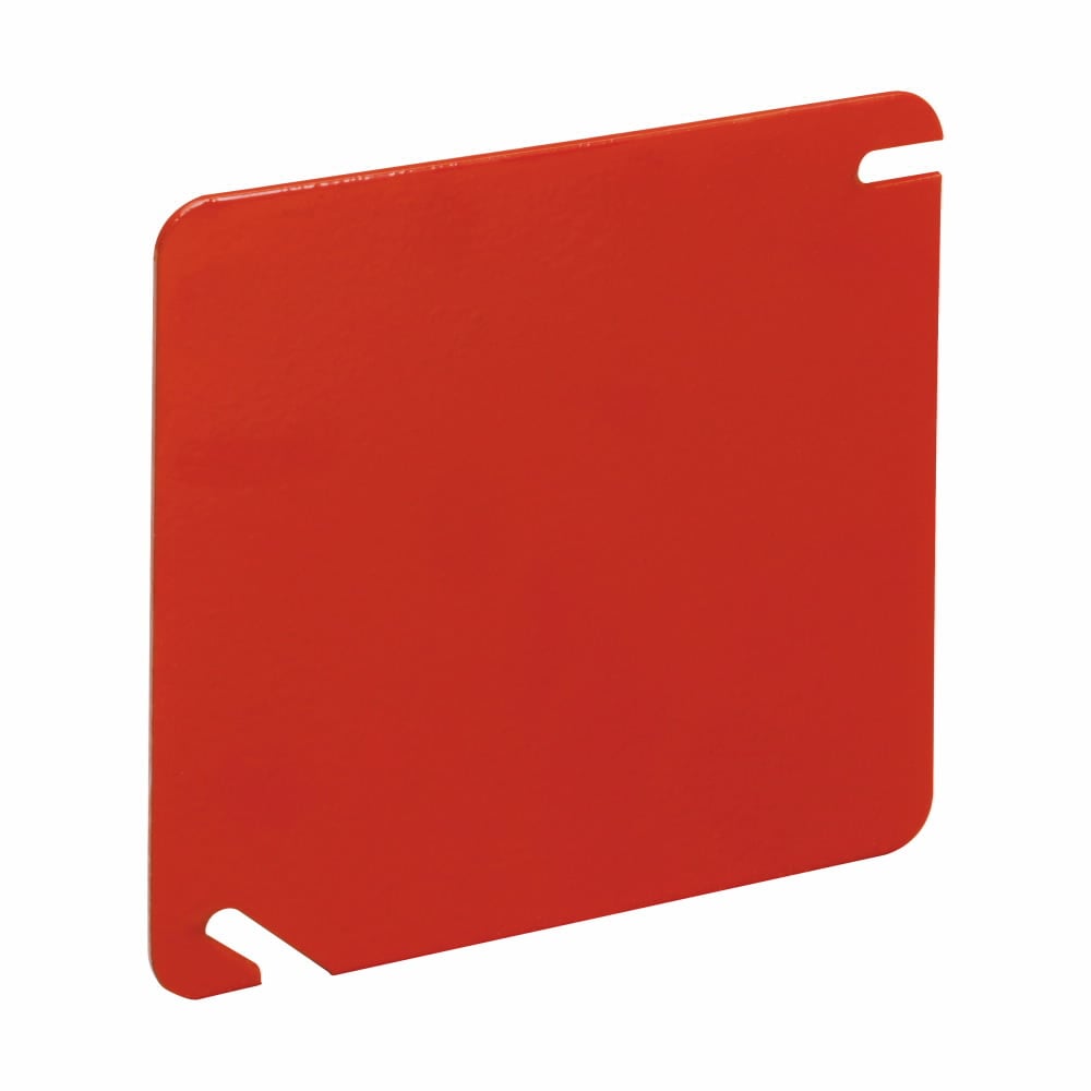 TP472RED TP Series Blank Flat Cover, Steel, 4 in H x 4 in W x 1/16 in D