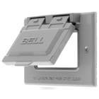 Hubbell Wiring Device Kellems, Wallplates and Boxes, WeatherproofCovers, 1-Gang, Rectangular Opening, Horizontal, Gray